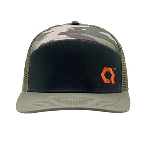 Keep a cool head in these crazy times with our classic high-crown QLTY Tradesman 6-panel hat that features ample headroom for ventilation, an organic cotton front, recycled polyester mesh back and adjustable snap closure with embroidered logo