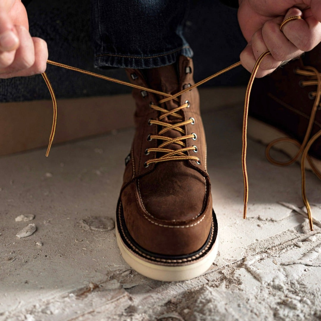 QLTY  Work Boot - The DNVR - Moc Toe, Goodyear Welt, White Sole, 6” - QLTY  Work Boots