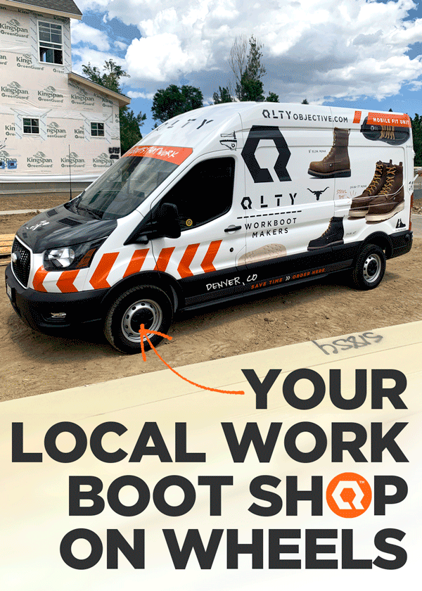 qlty quality mobile fit unit for work boots is on the road in denver colorado