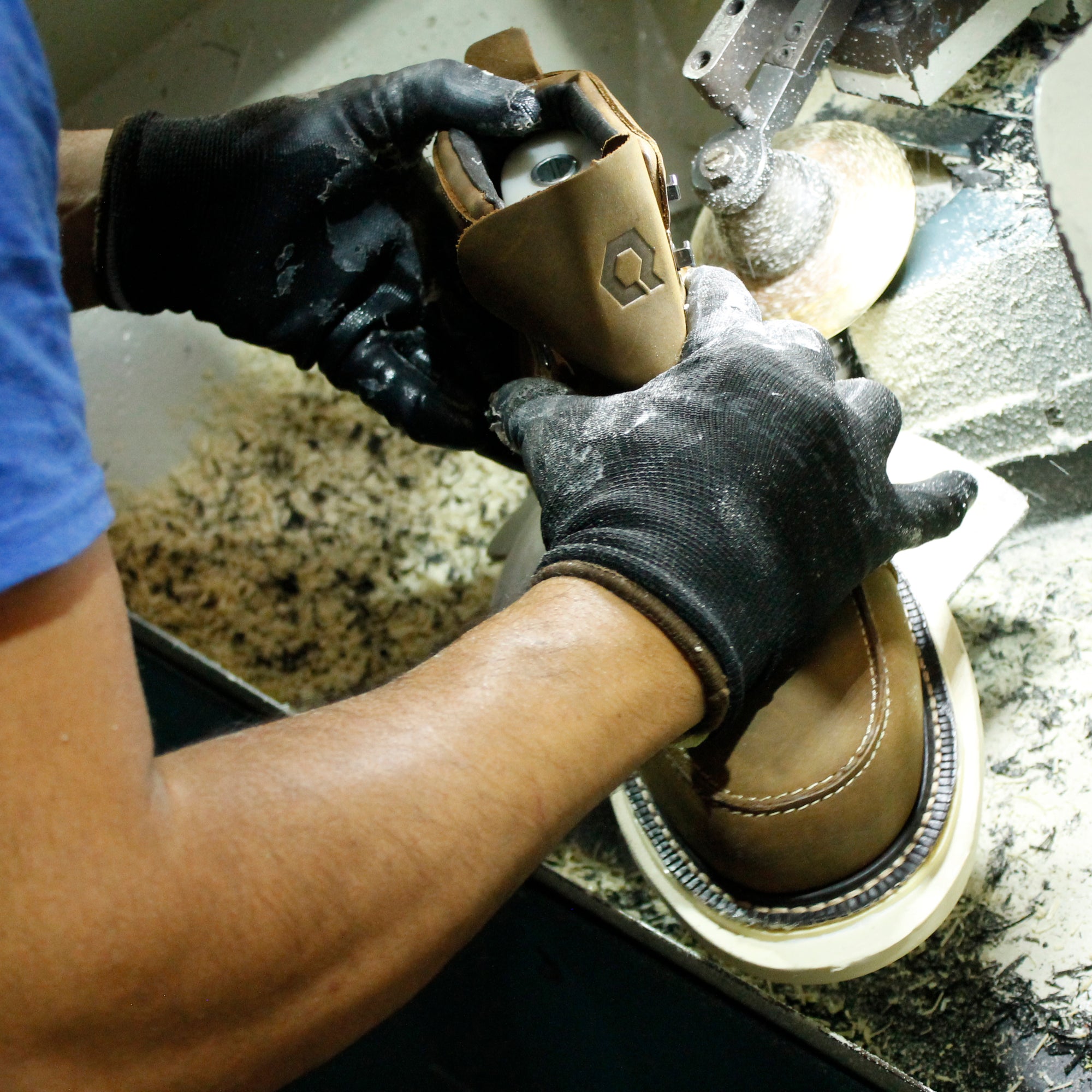 QLTY work boots in production