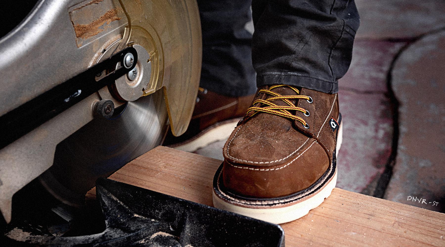 Premium Handcrafted Boots  >>  Ready to Work, Out of the Box for any job including working with saws and cutting blades chop saw tools