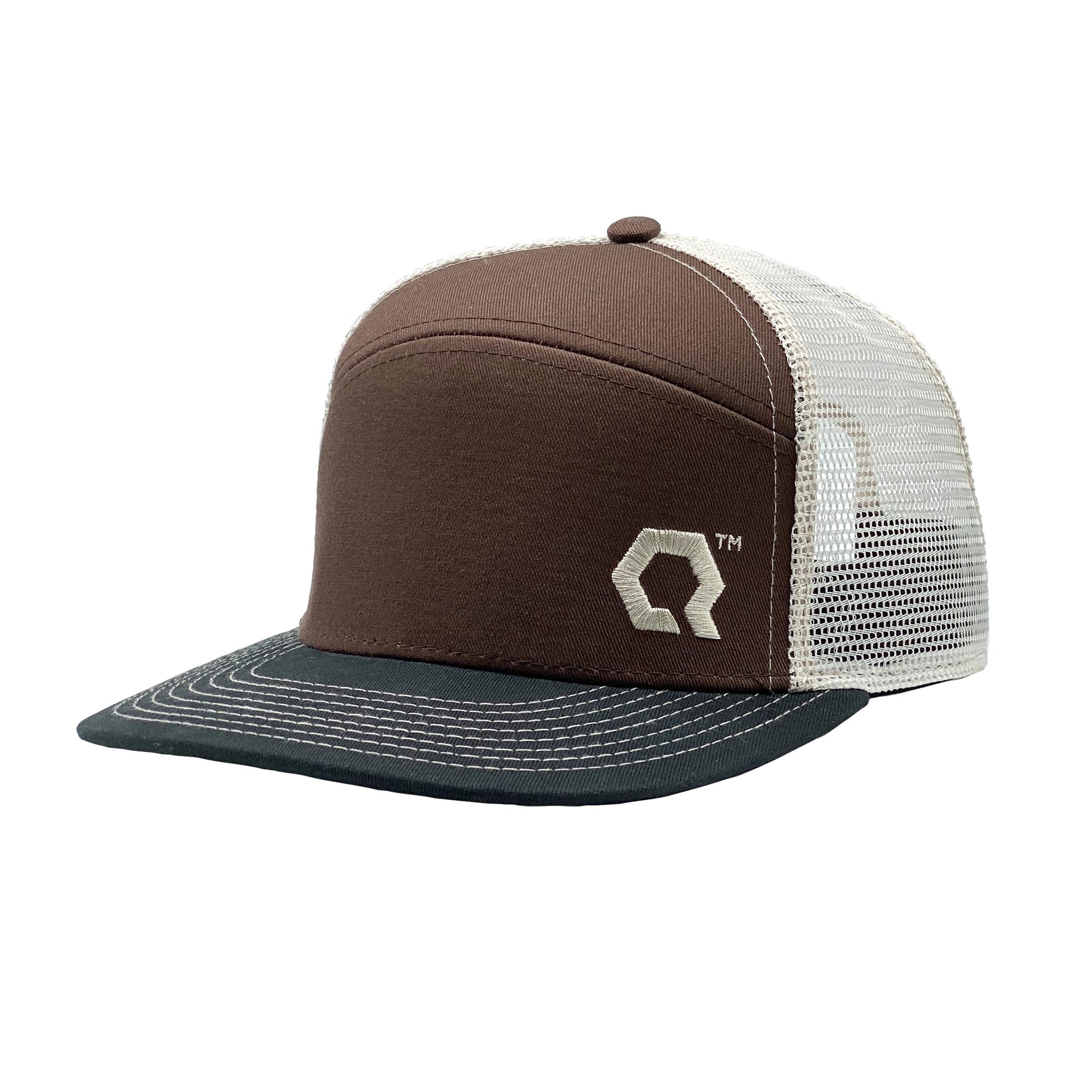 Keep a cool head in these crazy times with our classic high-crown QLTY Tradesman 6-panel hat that features ample headroom for ventilation, an organic cotton front, recycled polyester mesh back and adjustable snap closure with embroidered logo